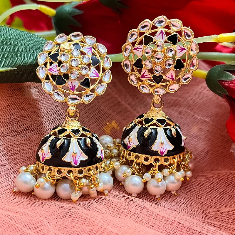 women’s vintage gemstone earrings-Shringarstreet Light Weight Meenakari Jhumkis Earring