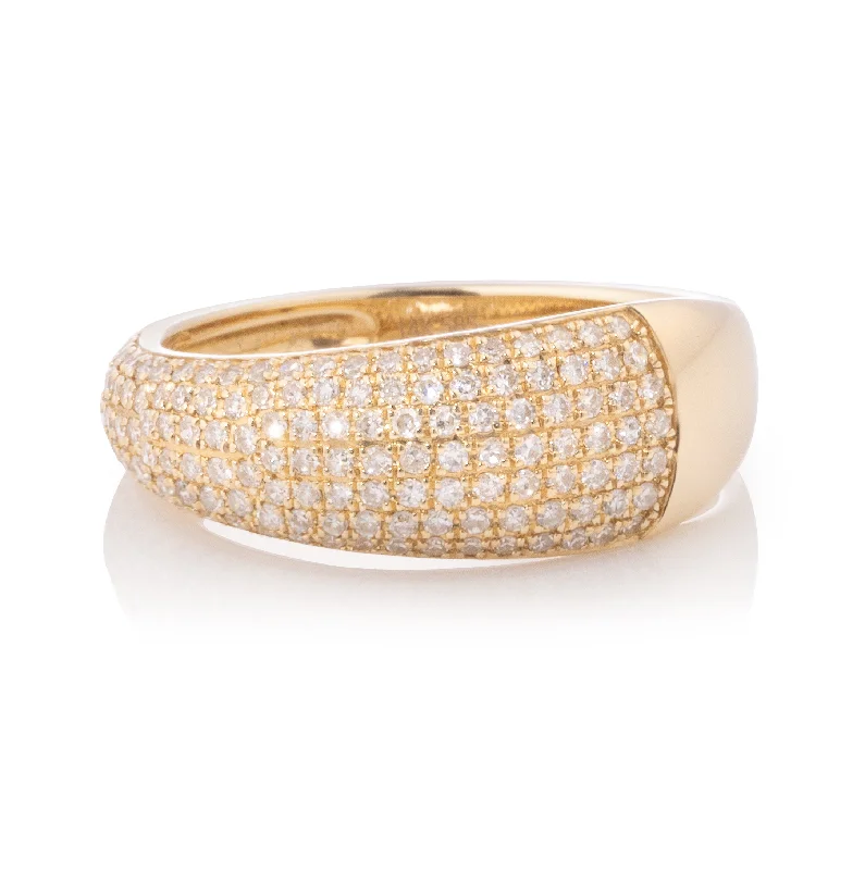 women’s multi-band ring-Pave Asymmetric Wide Cigar Band