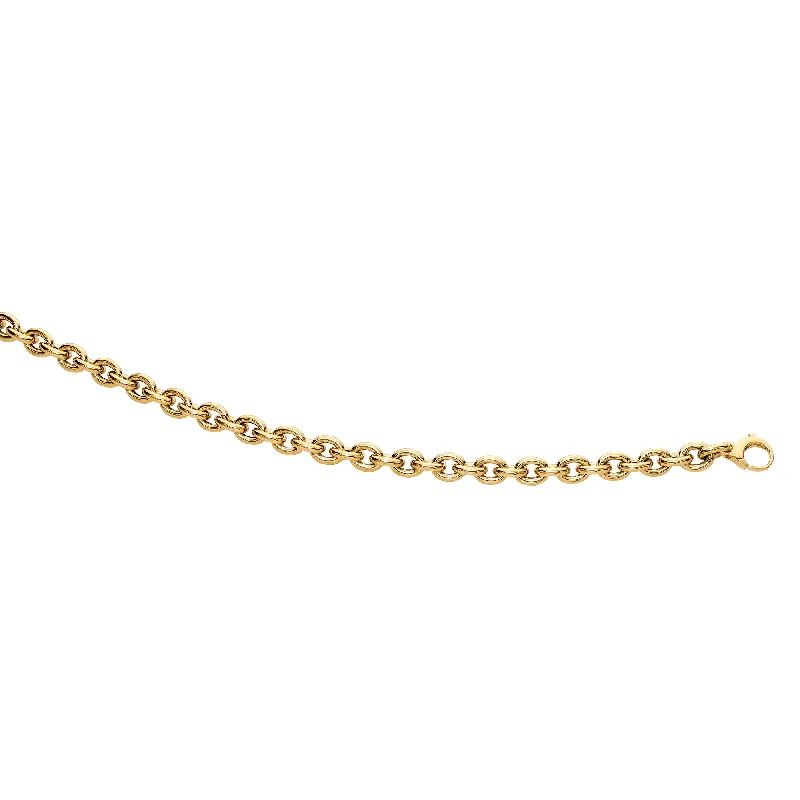 women’s cuff with diamonds-14K Gold Polished Oval Cable Link Chain