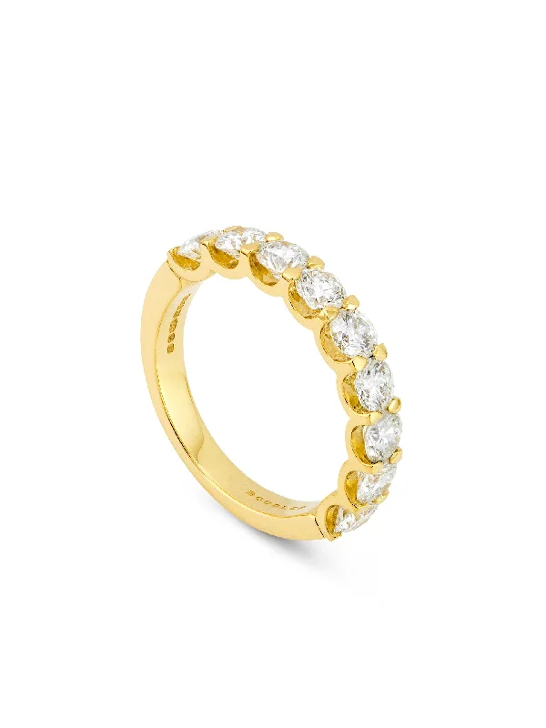 women’s high-end ring-Classic Evermore Half Hoop Yellow Gold Eternity Ring 1 Carat