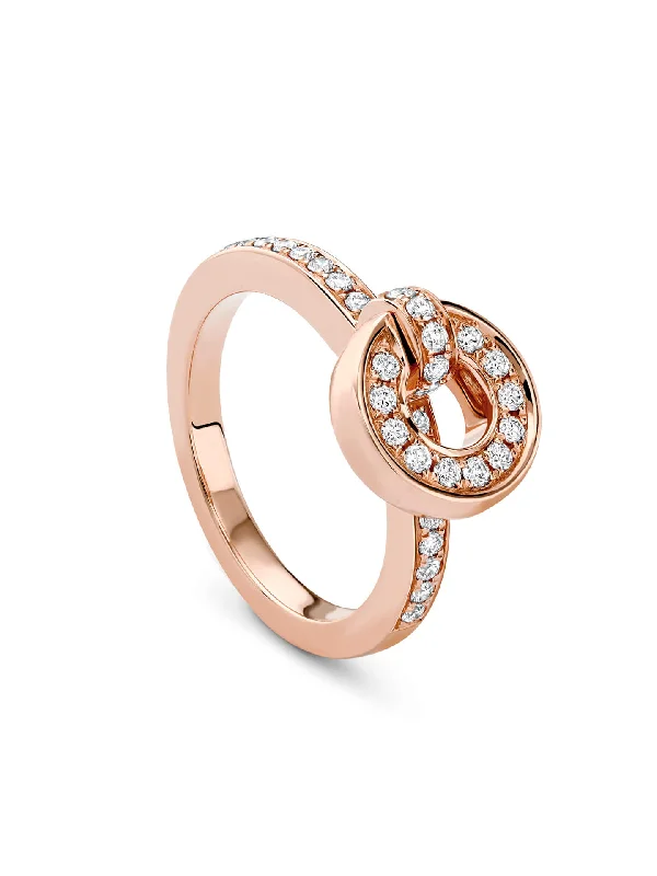 women’s unique ring-Roulette Pavé Diamond Band Rose Gold Flip Ring