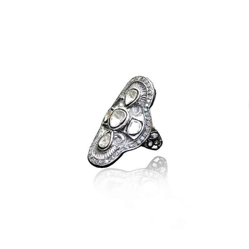 women’s multi-band ring-Sterling Silver Rosecut Ring